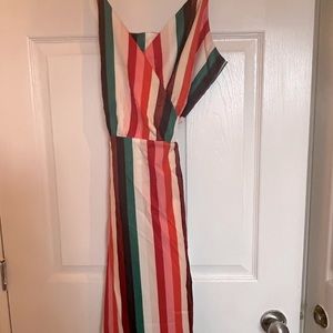 Stripped Wrap Dress
